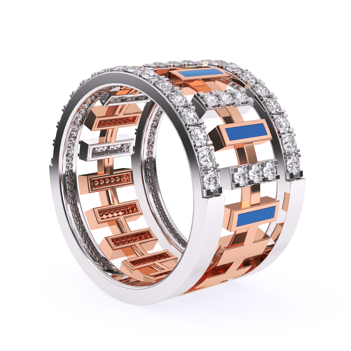 Luxurious Cluster Diamond Thick Wedding Band